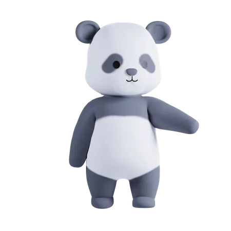 Panda zeigt etwas  3D Illustration