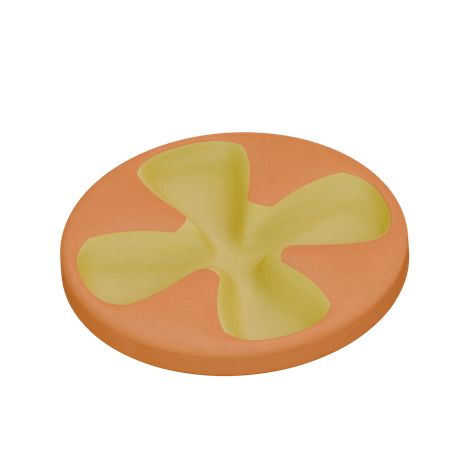 Pan de piña en forma de cruz  3D Icon