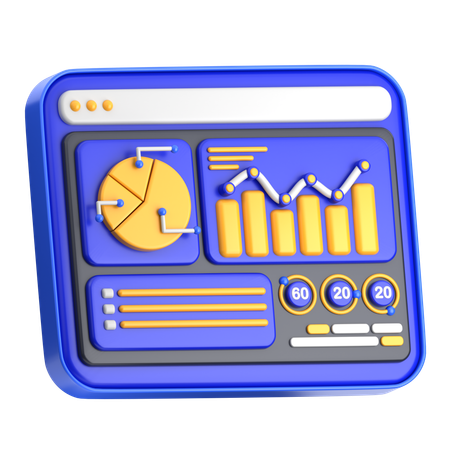 Panel de análisis de datos  3D Icon