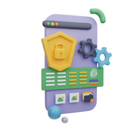 Panel de seguridad móvil  3D Icon