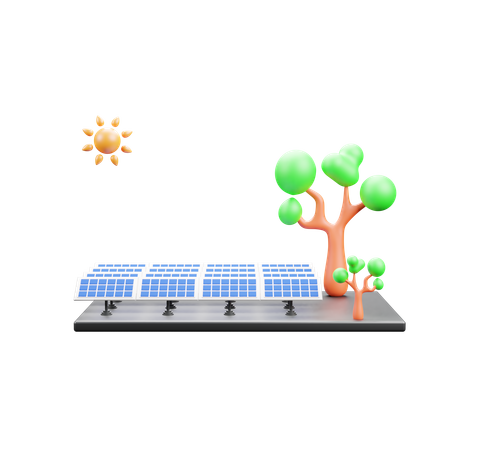 Panel solar  3D Icon