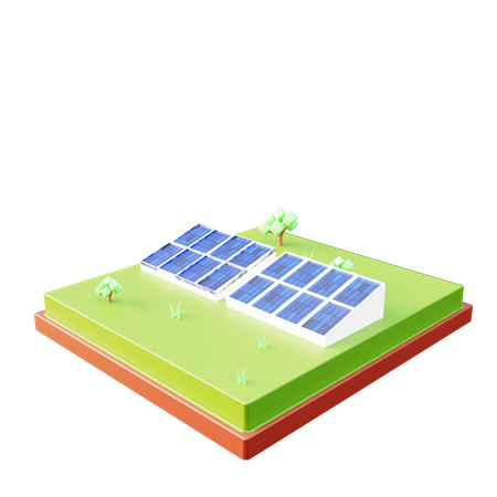 Panel solar  3D Illustration