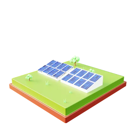 Panel solar  3D Illustration