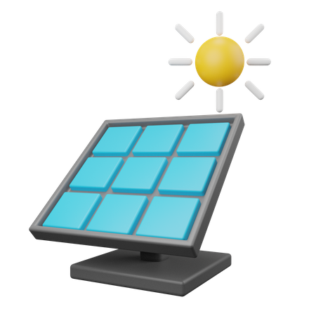 Panel solar  3D Illustration