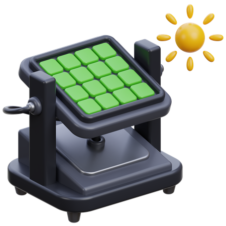 Panel solar con sol  3D Icon