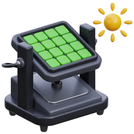 Panel solar con sol  3D Icon