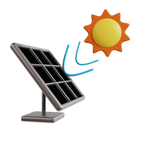 Panel solar y energía renovable solar  3D Icon