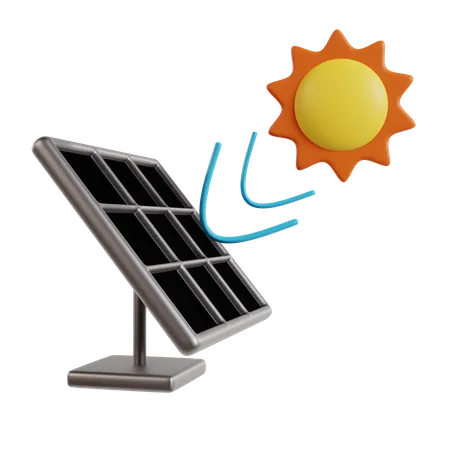 Panel solar y energía renovable solar  3D Icon