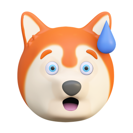 Panic dog  3D Emoji