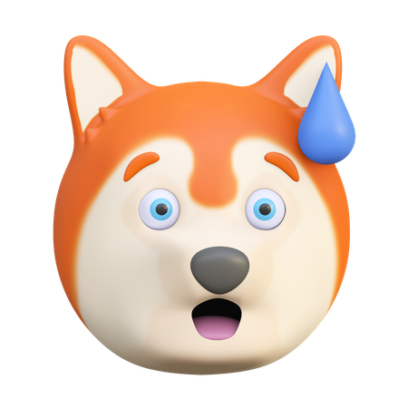 Panic dog 3D Illustration