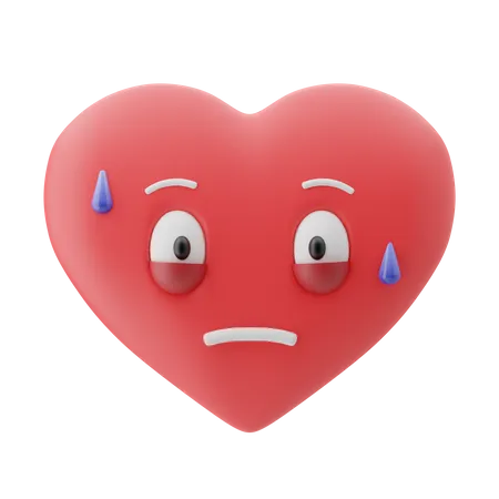 Panic Heart Expression 3 D Illustration 3D Emoji