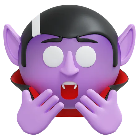 Panic Vampire Emoticon 3 D Icon Illustration 3D Icon