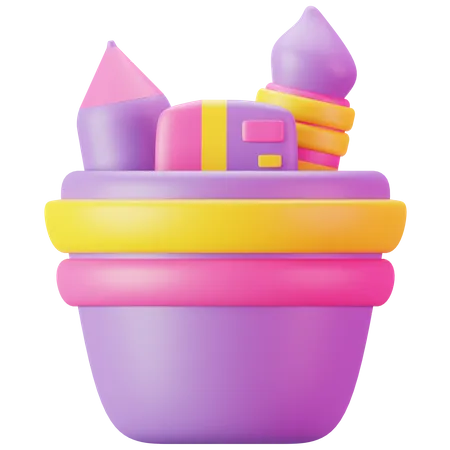 Panier à outils de dessin  3D Icon