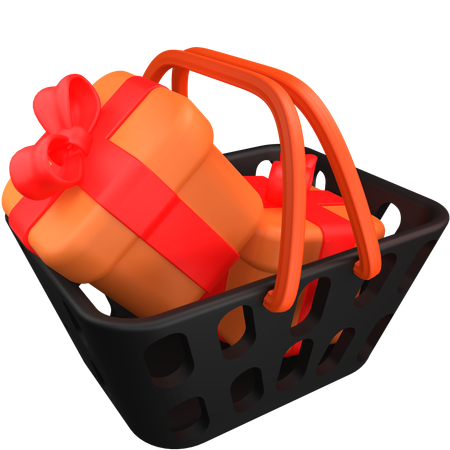 Panier avec des cadeaux  3D Icon