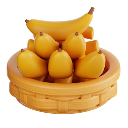 Panier de bananes  3D Icon