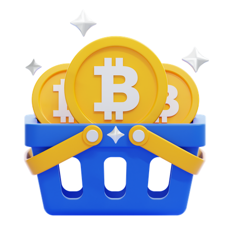 Panier de bitcoins  3D Icon