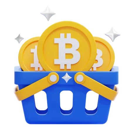 Panier de bitcoins  3D Icon