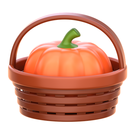 Panier de citrouilles  3D Icon