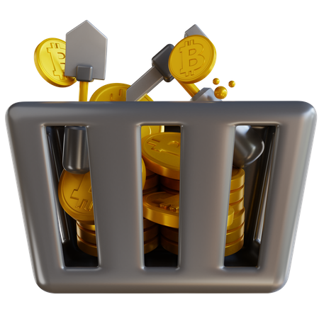 Panier de bitcoins  3D Icon