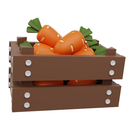 Panier de carottes  3D Icon