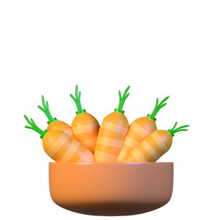 Panier de carottes  3D Icon
