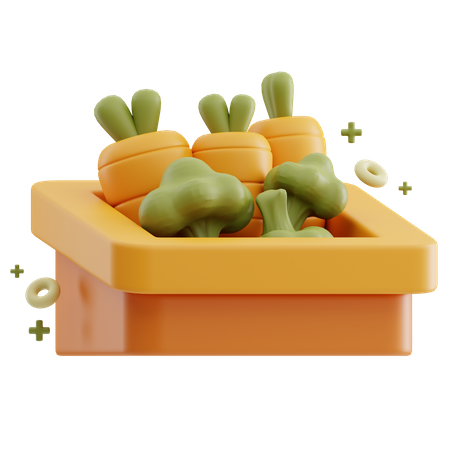 Panier de carottes  3D Icon