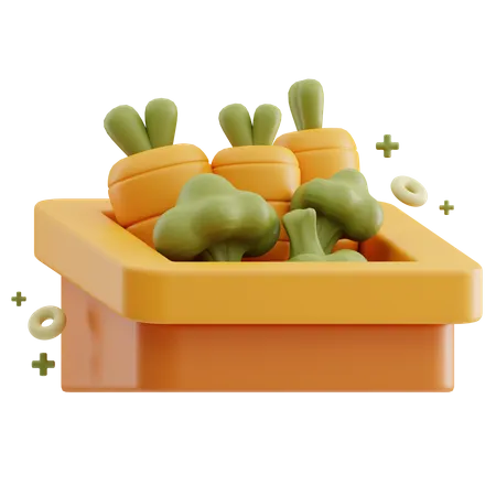 Panier de carottes  3D Icon