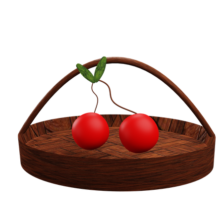 Panier de cerises  3D Icon