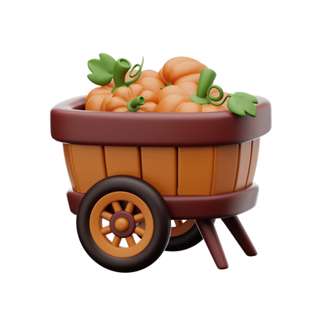 Panier de citrouilles  3D Icon