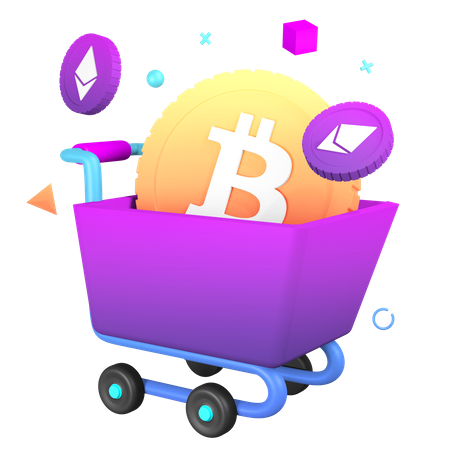 Panier de crypto-monnaie  3D Icon