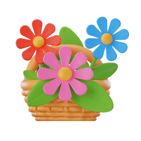 Panier de fleurs  3D Icon