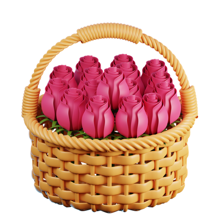 Panier de fleurs  3D Icon