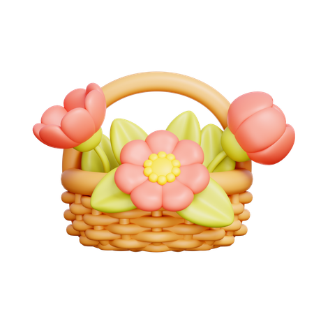 Panier de fleurs  3D Icon