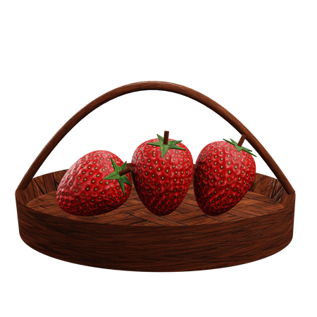 Panier de fraises  3D Icon