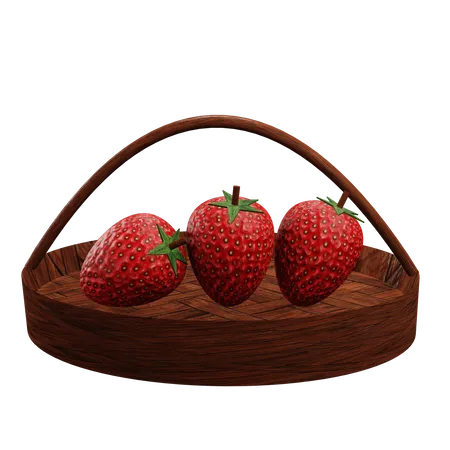 Panier de fraises  3D Icon