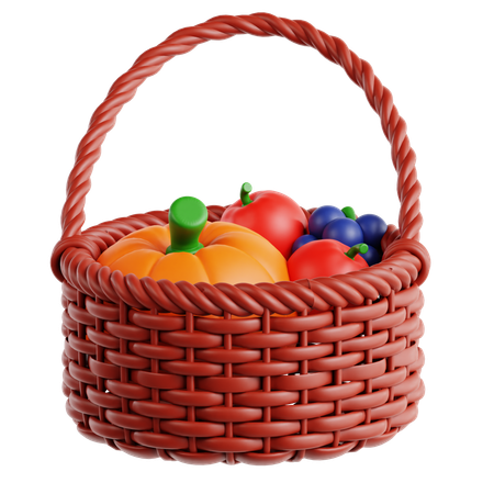 Corbeille de fruits  3D Icon