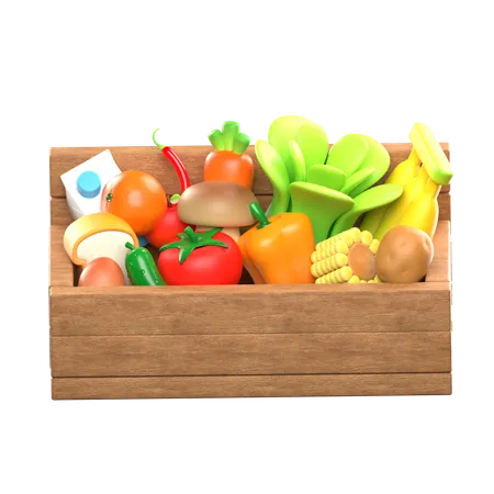 Panier de légumes  3D Icon