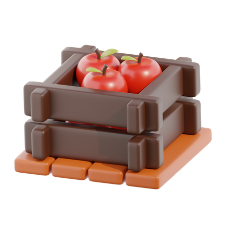 Panier de pommes  3D Icon