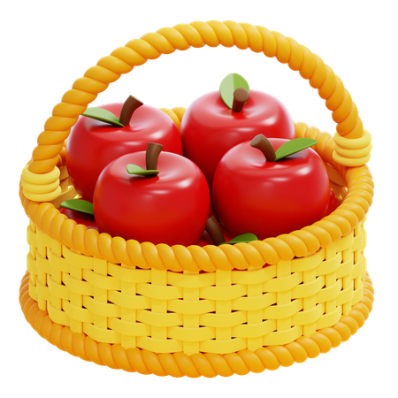 Panier de pommes  3D Icon