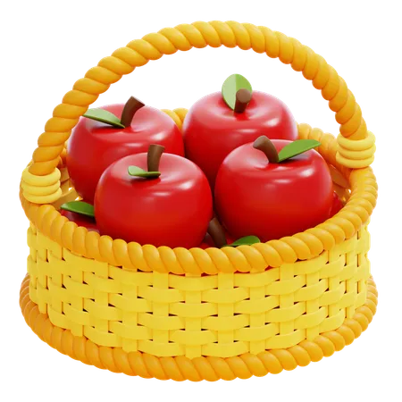 Panier de pommes  3D Icon