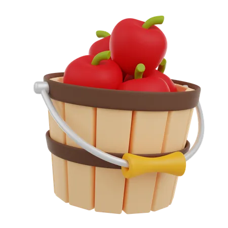 Panier de pommes  3D Icon