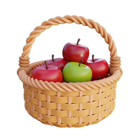 Panier de pommes  3D Icon