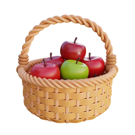 Panier de pommes  3D Icon