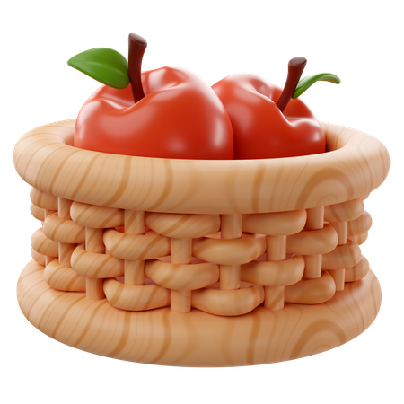 Panier de pommes  3D Icon