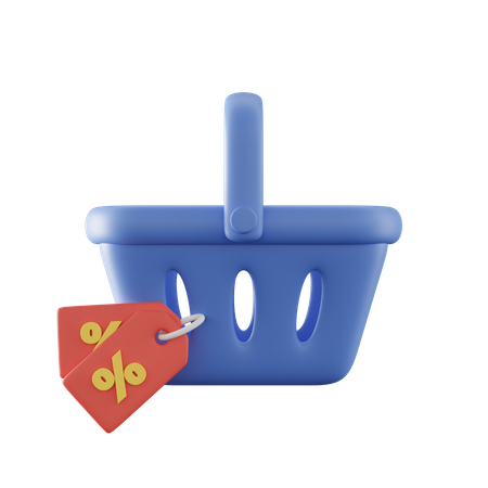 Panier en Soldes  3D Icon