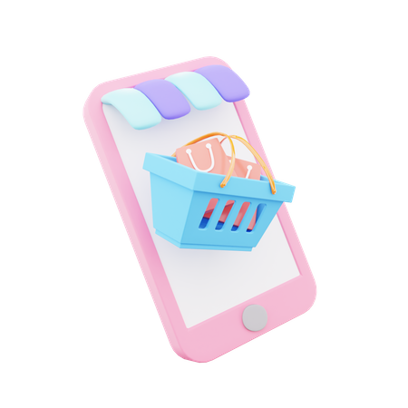 Panier d'achat en ligne  3D Icon