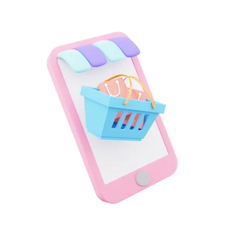 Panier d'achat en ligne  3D Icon