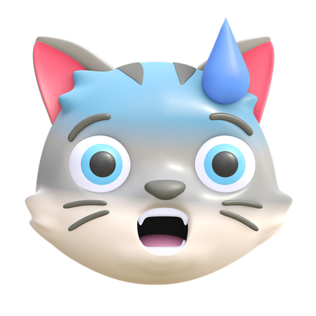 Panische Katze  3D Emoji