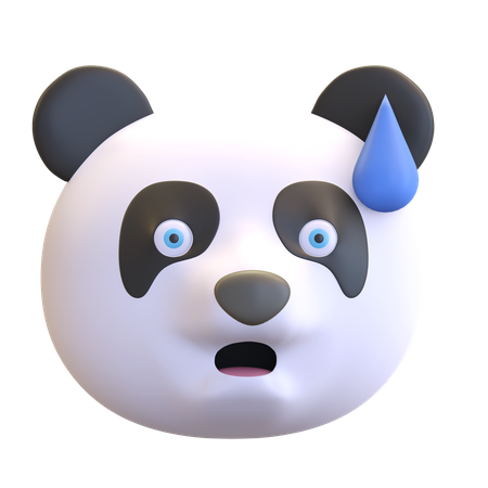 Panischer Panda  3D Emoji