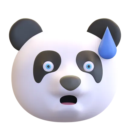 Panik Panda Gesicht Emoticon Cartoon 3 D Render Illustration 3D Emoji